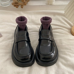 Women's Platform Loafers Slip On Patent Leather Comfy Shoes