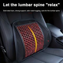 Car Backrest Seat Cushion Cover Wood Bead Summer Cushion Car Seat Lumbar Support
