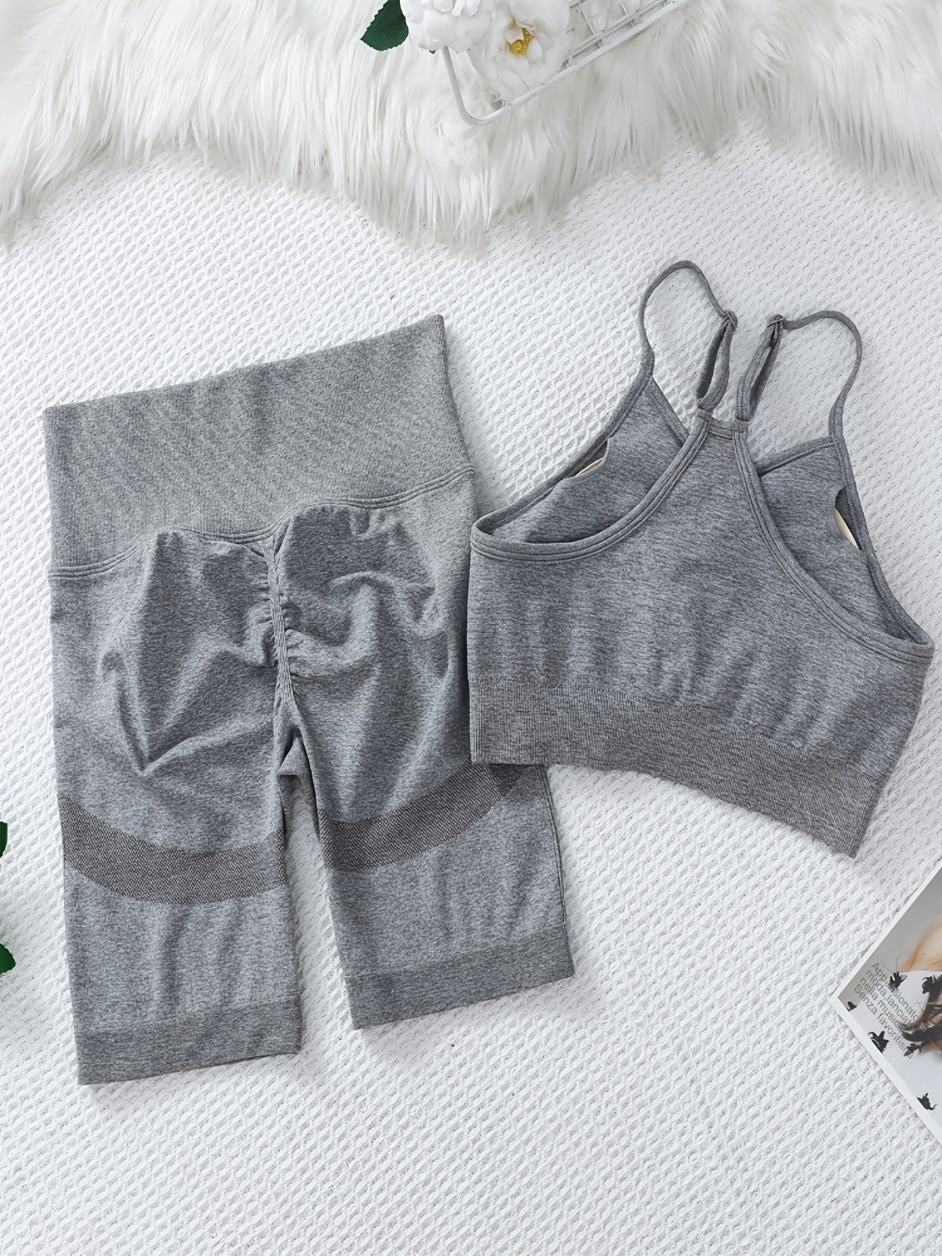 Seamless Yoga Set Cami Crop Top & Butt Lifting Pant