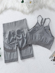 Seamless Yoga Set Cami Crop Top & Butt Lifting Pant