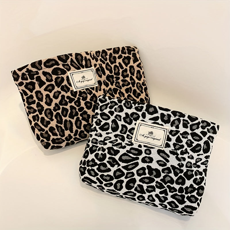 Leopard Print Cosmetic Bag Portable Makeup Pouch