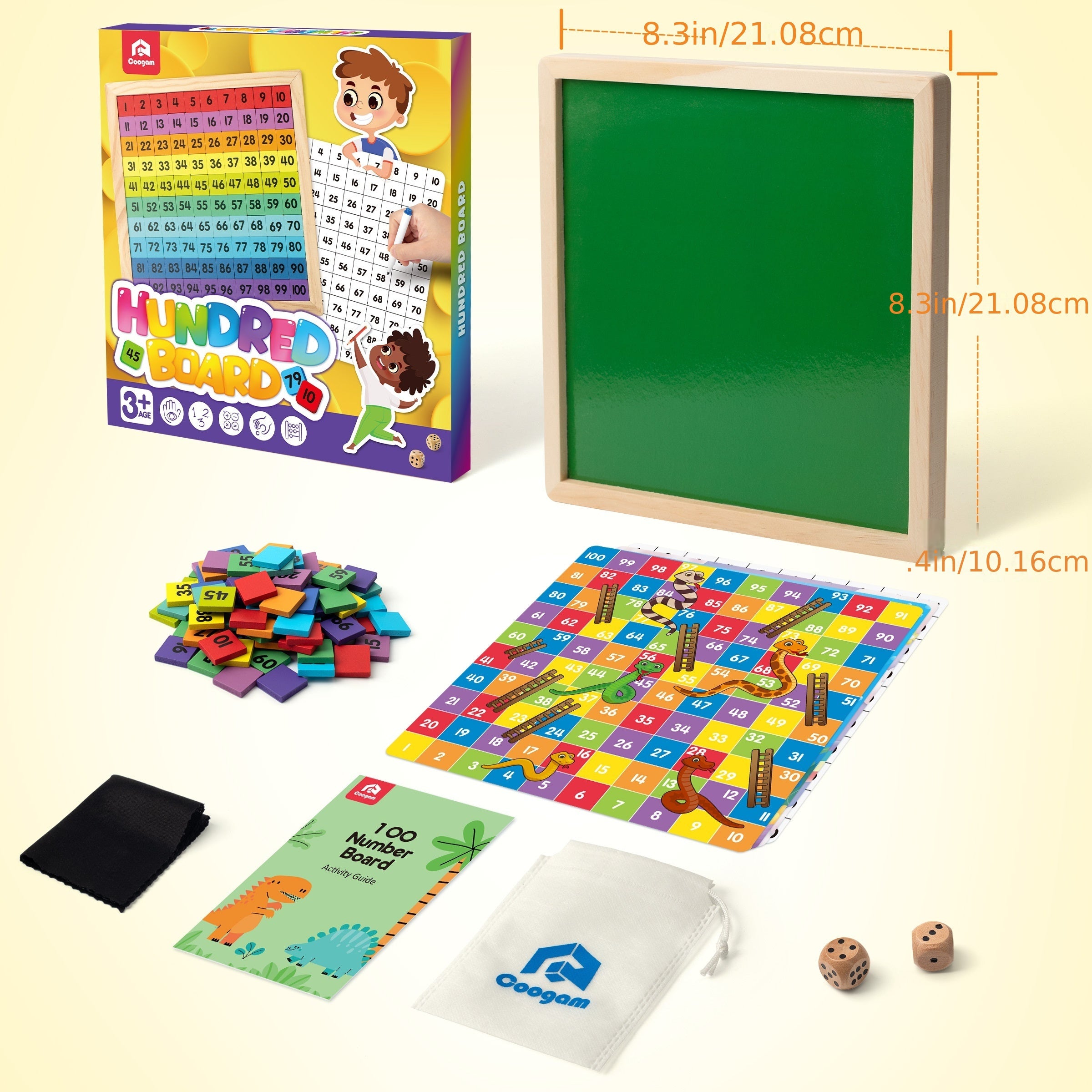 Coogam Wooden Math Hundred Board Game for Kids Ages 3-5
