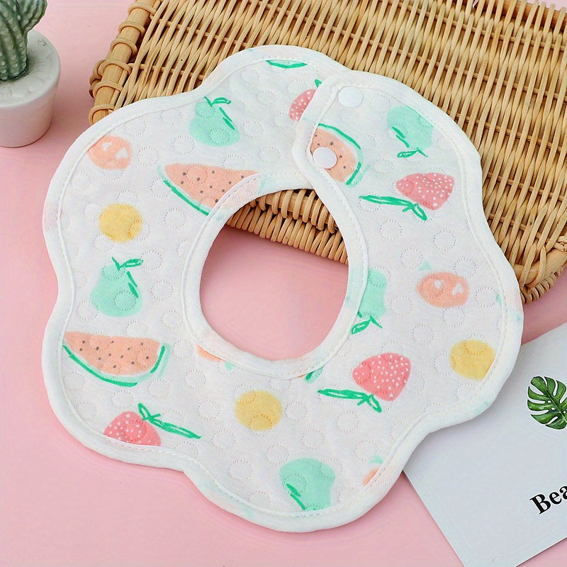 Newborn Saliva Towel Cartoon Printing Waterproof Layer Soft Absorbent Mouth Bib