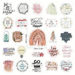 50pcs Bible Verses Stickers for Laptops Water Bottles
