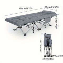 Foldable Bed With Mattress And Headrest Portable Single Bed