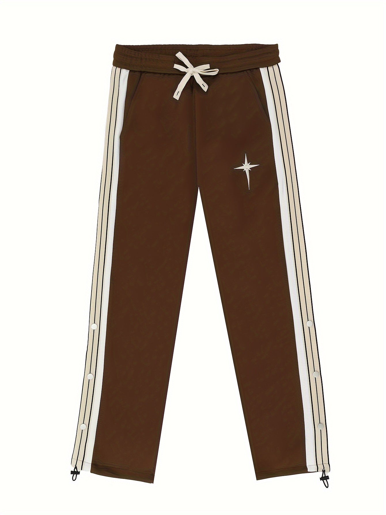 Men's Loose Stripe Pants With Pockets Casual Trousers