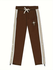 Men's Loose Stripe Pants With Pockets Casual Trousers