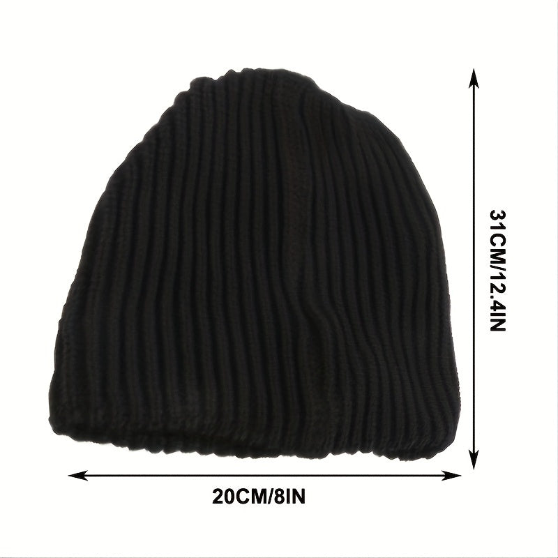 Men's Polyester Knitted Hat for Autumn and Winter
