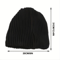 Men's Polyester Knitted Hat for Autumn and Winter
