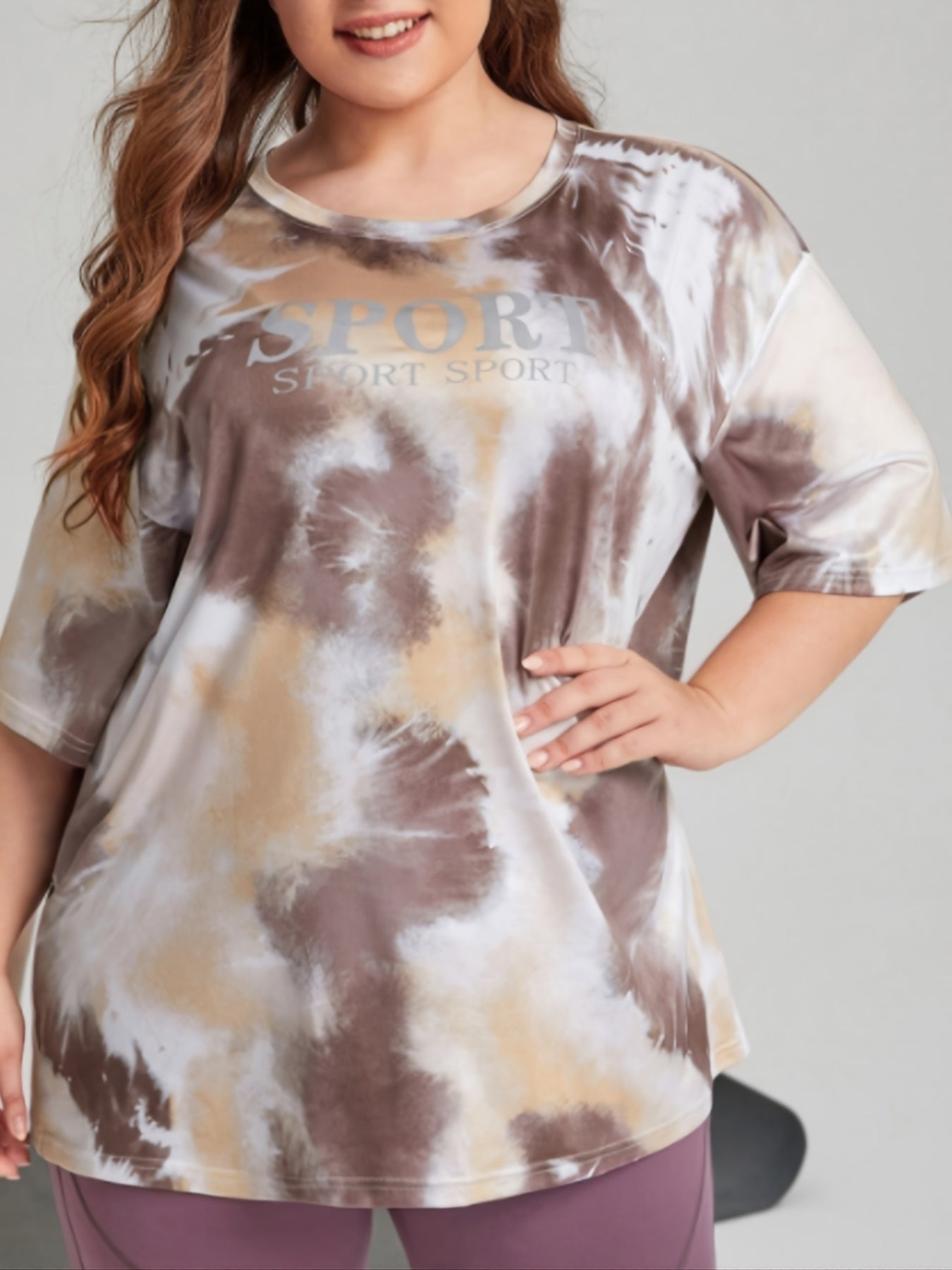  Tie Dye Short Sleeve Oversized Sports Top