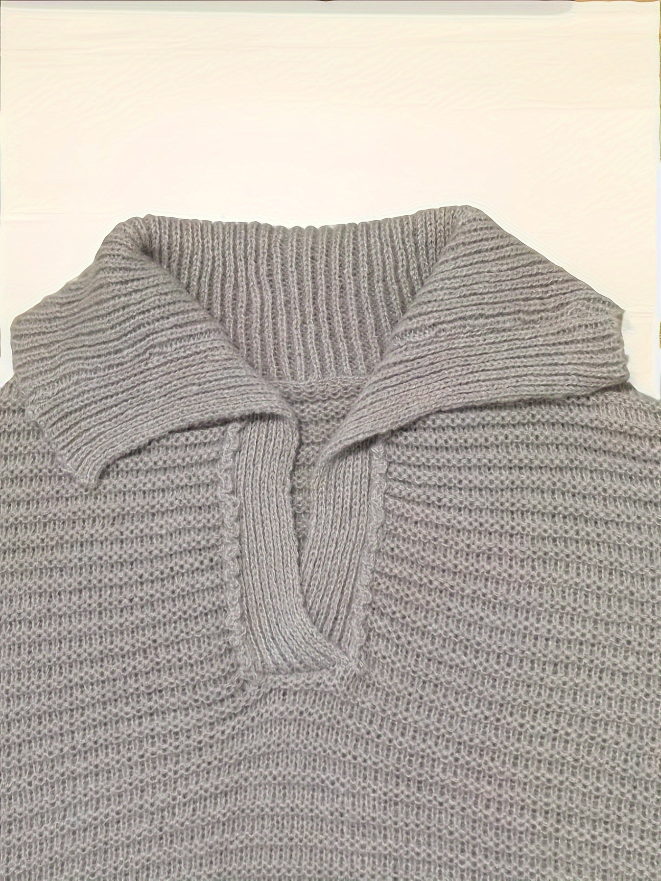  Casual Sweater Women's Solid Ribbed Collar