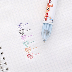 1pc Christmas 6 Ballpoint Pen Hand Account Marker Pen Student Prize Gift Pen