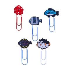 10pcs Cartoon Paper Clips Colorful Bookmark Plie...
