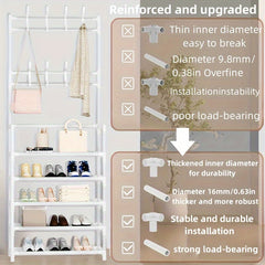 Coat Rack With Shoe Storage Shelf Freestanding Garment Rack