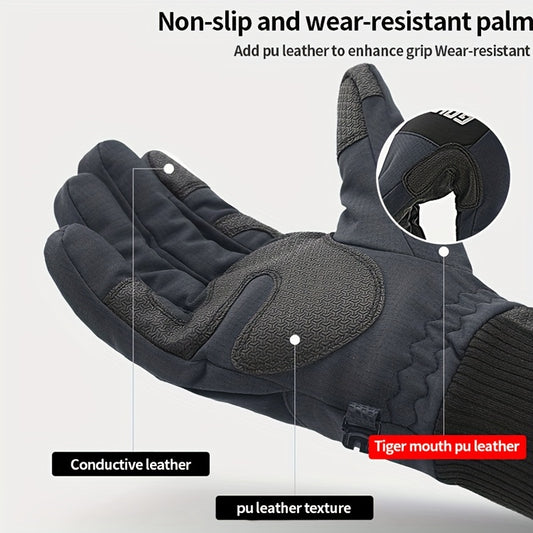 Warm Windproof Riding Gloves for Men & Women - Velvet Lined