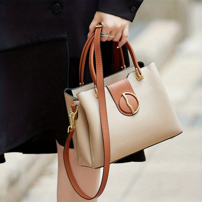 ZOOLER Buckle Decor Handbag Leather Crossbody Bag Women's