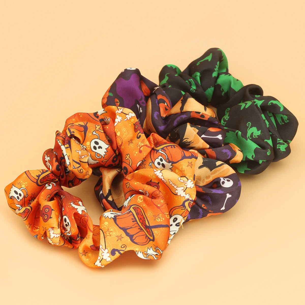 Skull Print Hair Tie Elastic Large Scrunchie Ponytail Hair Rope Hair Accessories