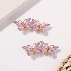 Gradient Butterfly Hair Clip Resin Duck Bill Clip for Side Hair Bangs Braids