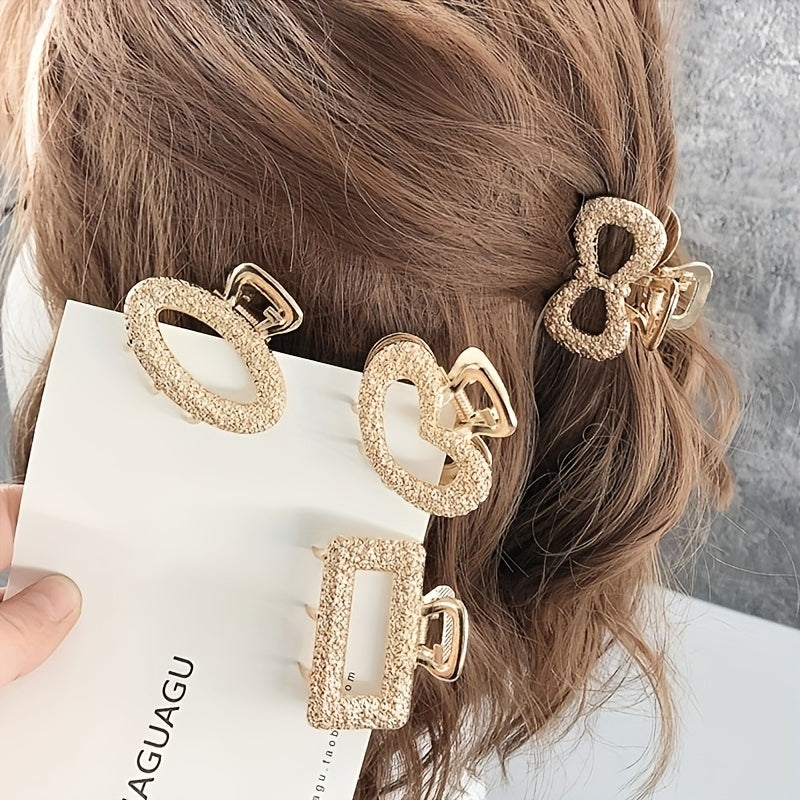 5pcs Mini Alloy Grab Clip Golden Hair Clip for Women