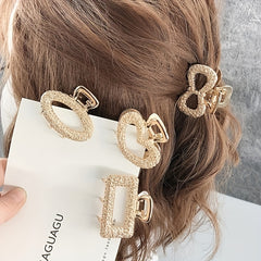5pcs Mini Alloy Grab Clip Golden Hair Clip for Women