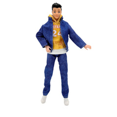 Jointed Male Doll with Three-Piece Clothing Set and Shoes