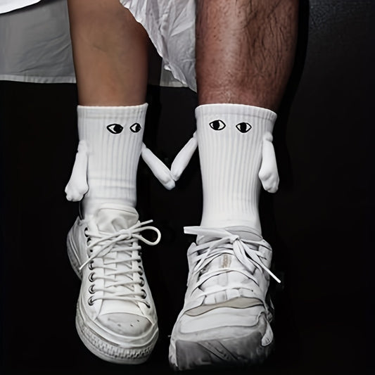 2pair Mid Tube Socks w/ Magnetic Suction for Couple