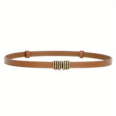 Vintage Striped Buckle Belt Thin Waistband for Women