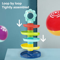 Colorful Spiral Rolling Ball Tower for Kids Early Learning