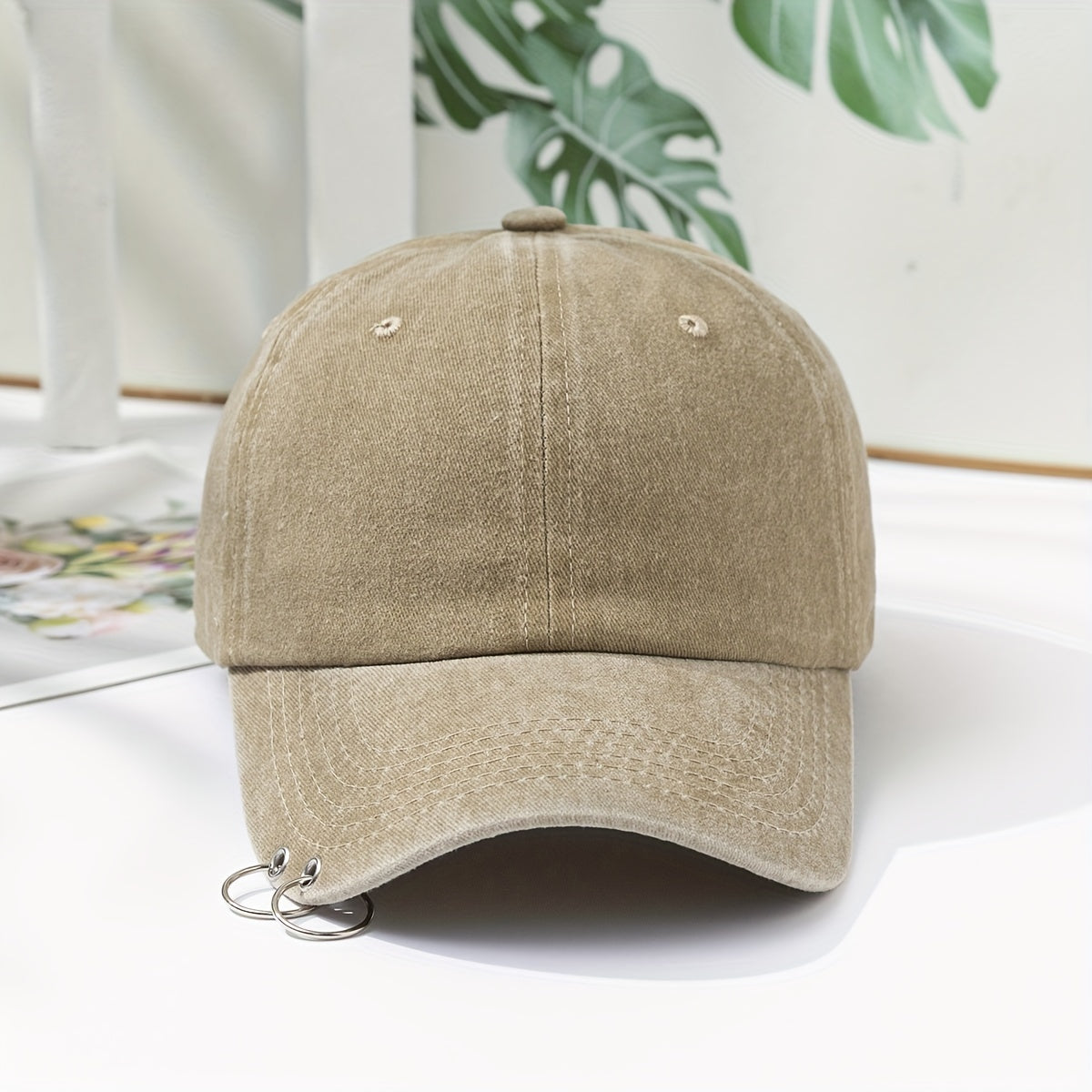 Men's Iron Ring Baseball Cap Distressed Sun Hat