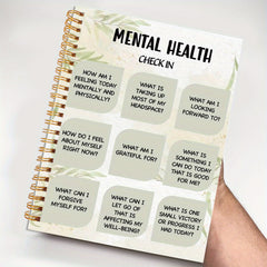 Green Mental Health Check In Journal Notebook 50 Pages 13.97x21.08cm