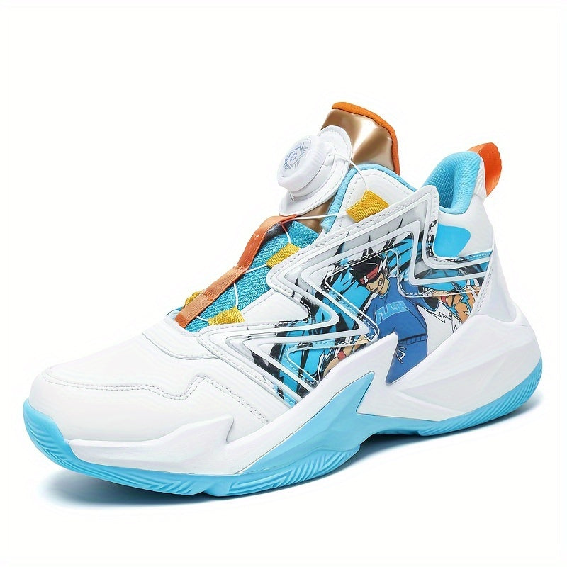 Kid's Street Basketball Shoes With Rotating Buckle