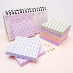 Pastel Ruled Sticky Notes, 4 Pads Memo Pads