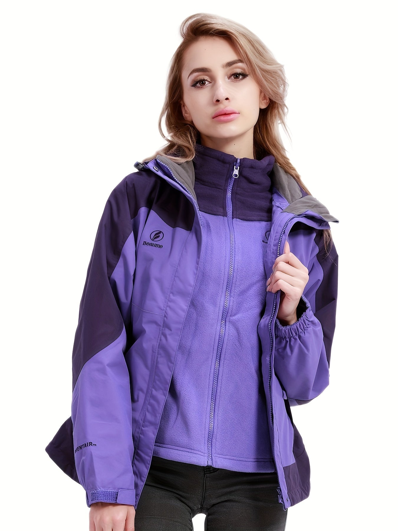 Women's 3-in-1 Winter Ski Hooded Jacket - Waterproof & Windproof