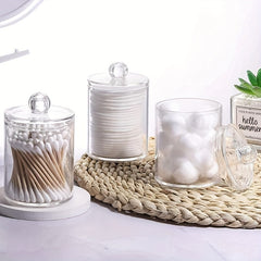 3 Pack Plastic Cotton Swab Ball Pad Holder Bathroom Organizer