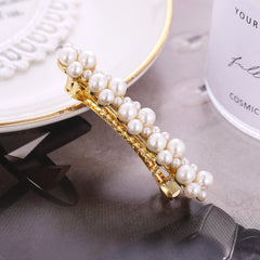 Vintage Rhinestone Hair Clips with Faux Pearl
