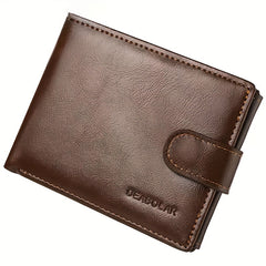 Men's Short Horizontal Wallet Retro Buckle Multifunctional Change Money Bag
