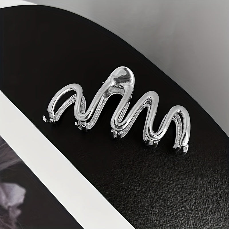 Large Silver Hair Clip for Women, Back Head Hair Accessory