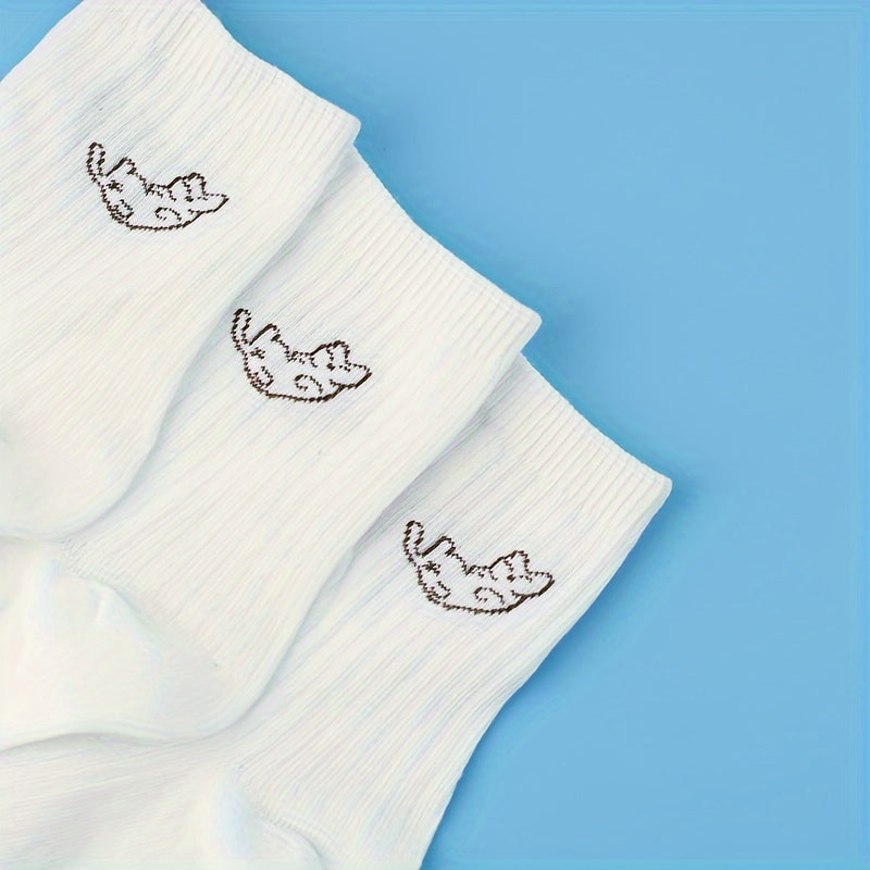 3 Pairs Cat Print Socks Women's Stocking