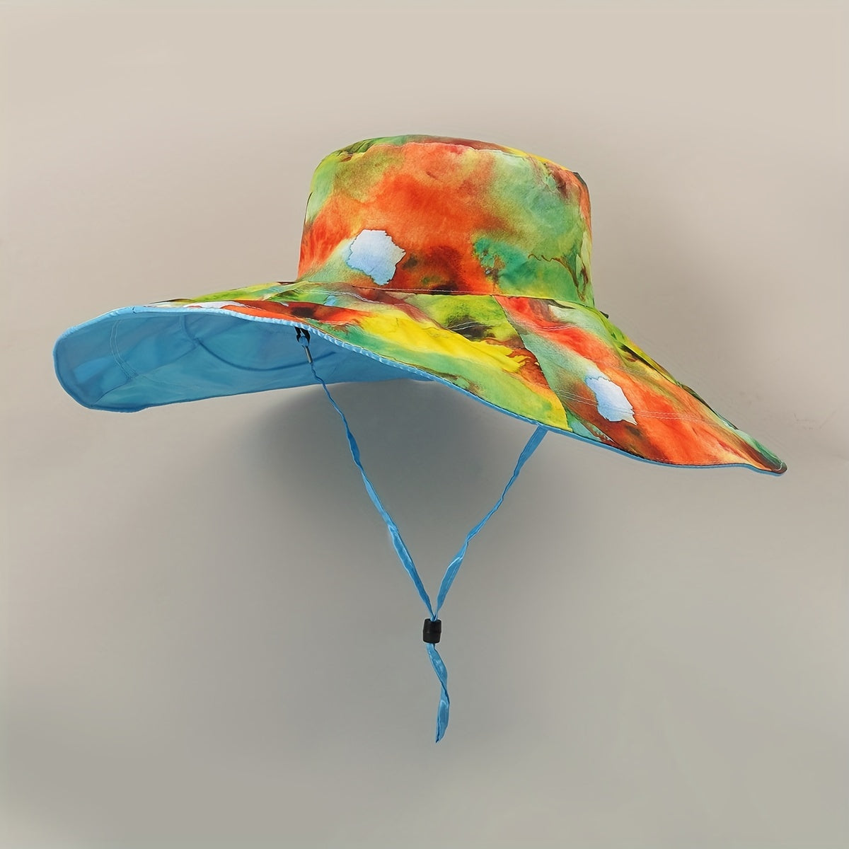 Tie Dye Print Reversible Sun Hat Wide Brim Bucket Hat UV Protection