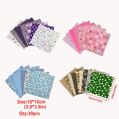 30pcs 3.9in Cotton Fabric Sewing Quilting Patchwork Fabrics in Random Colors