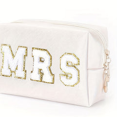 Waterproof Chenille Letter Patch Makeup Bag Travel Storage Pouch
