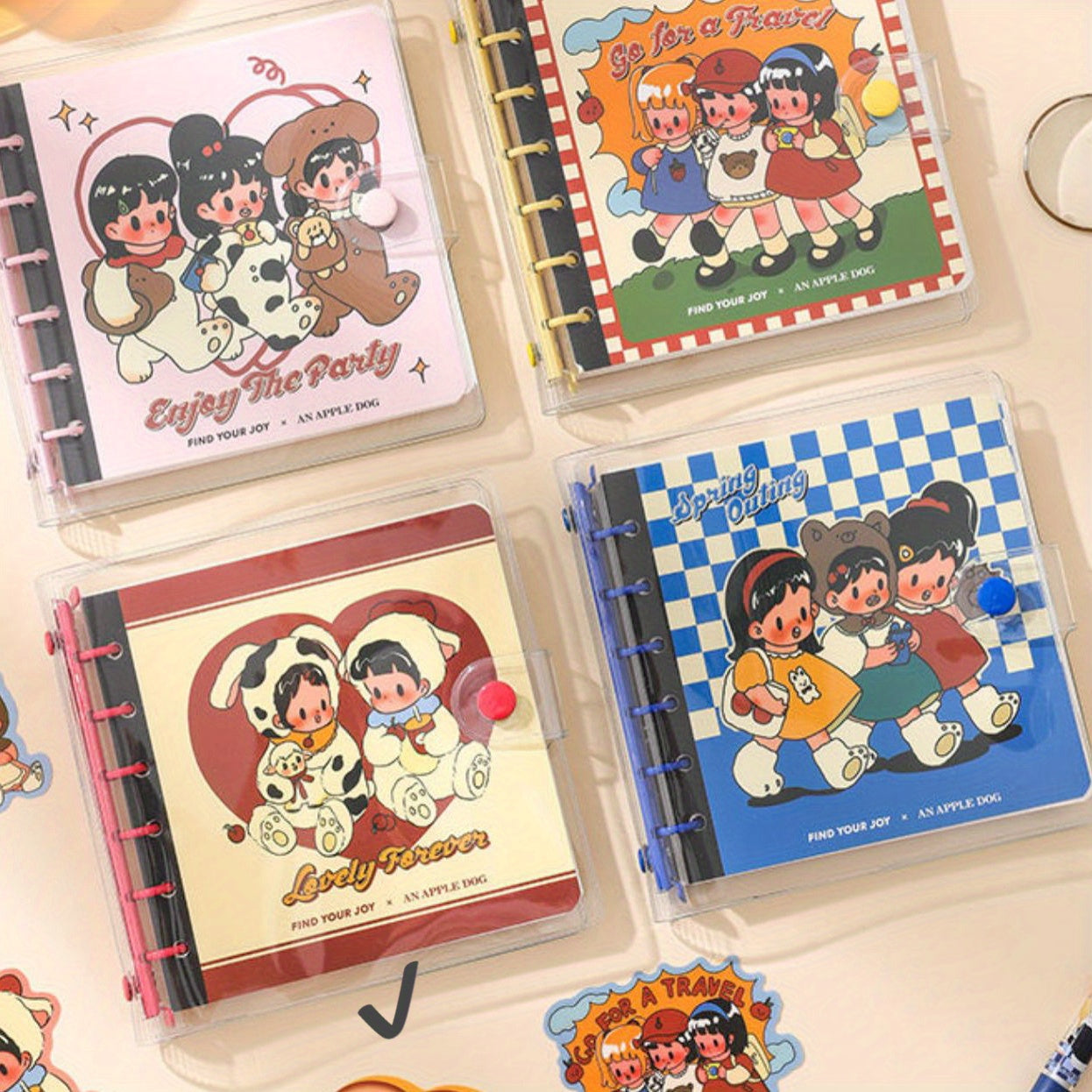 Colorful Iron Ring Loose Leaf Notebook PVC Shell