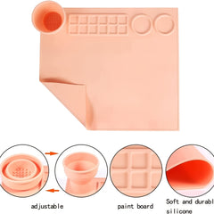 Non Stick Silicone Craft Mat with Cleaning Cup