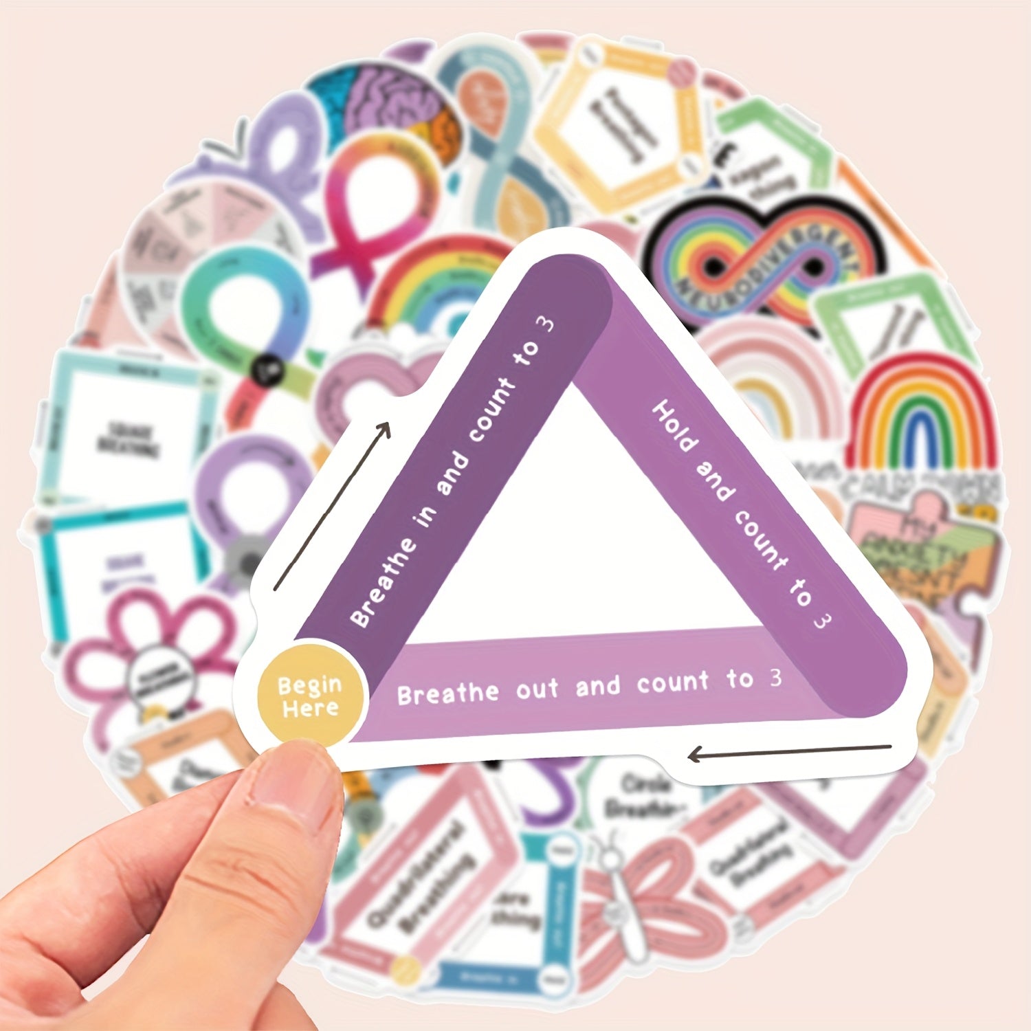 50pcs Reusable Sensory Stickers for Laptop Phone Notebook Decoration
