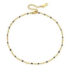 Stainless Steel Anklet Beaded Bells Charm Adjustable Foot Chain