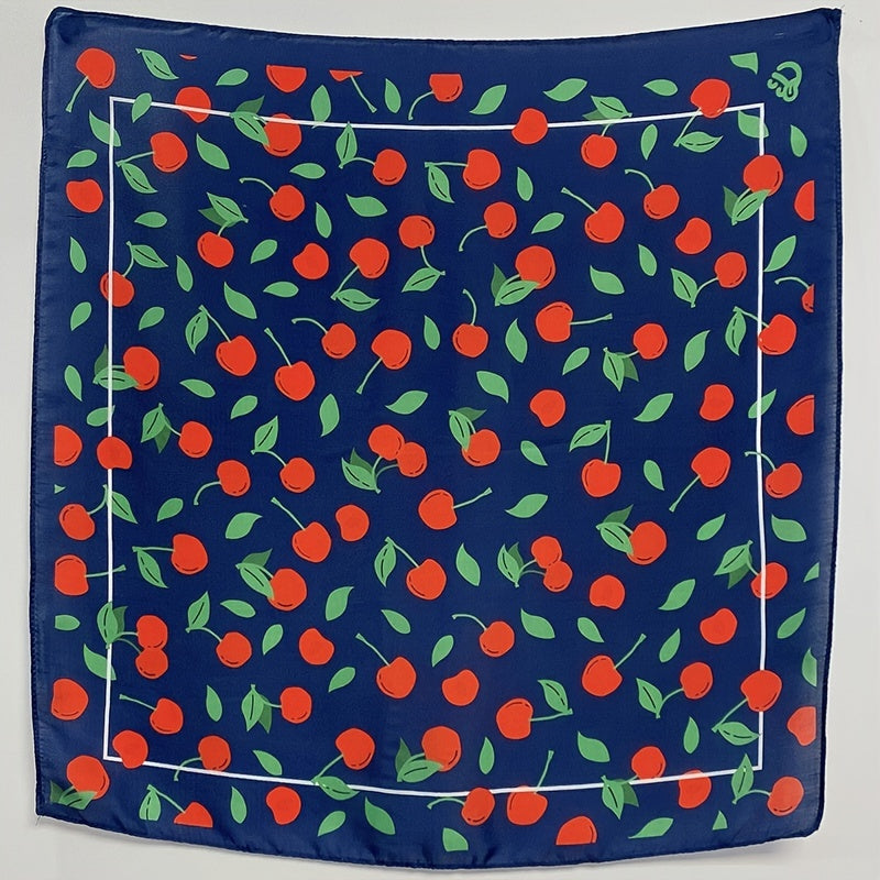 Cherry Print Bandana Handkerchief Scarf Thin Print Scarf Neckerchief