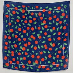 Cherry Print Bandana Handkerchief Scarf Thin Print Scarf Neckerchief
