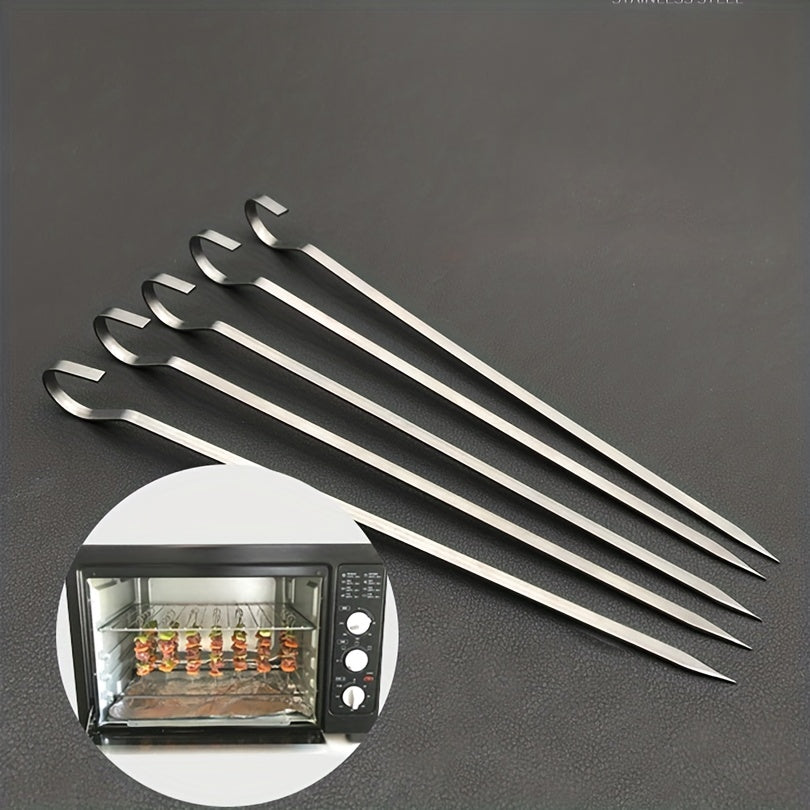 5pcs Stainless Steel BBQ Skewers Oven Stove Roasting Needles