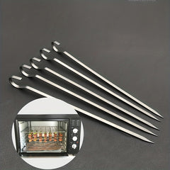5pcs Stainless Steel BBQ Skewers Oven Stove Roasting Needles