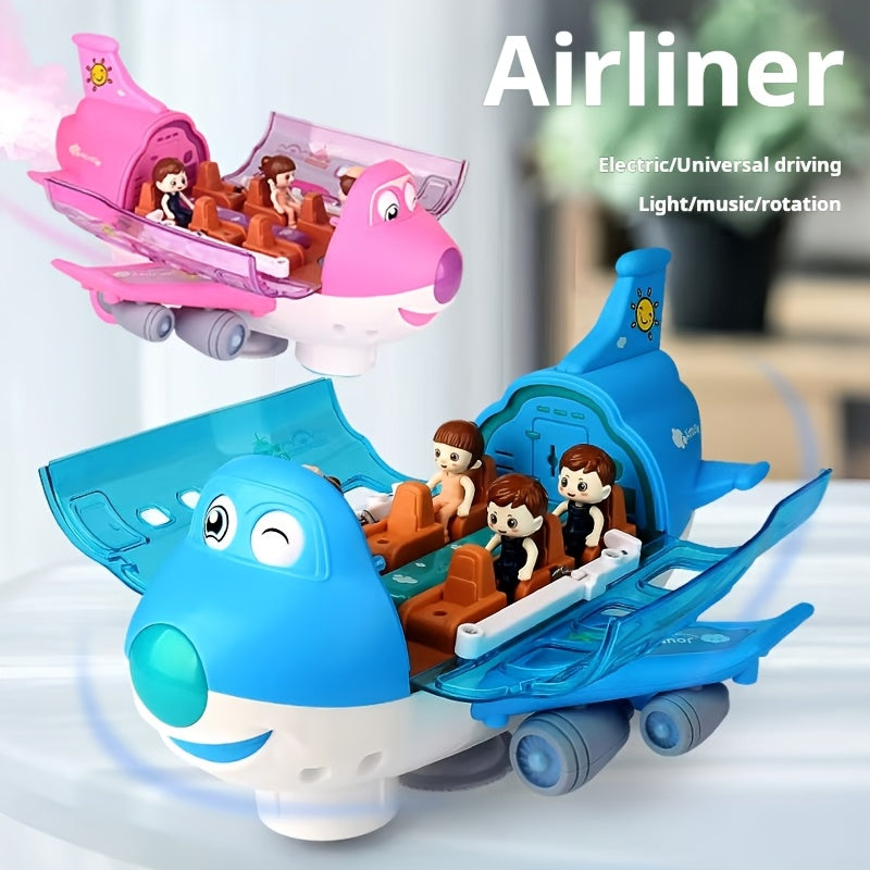 Transforming Airplane Toy with 360 Rotating Pink & Plastic Planes